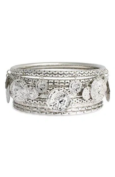 Nordstrom Rack Set Of 8 Assorted Bangle Bracelets In Silver