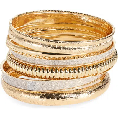 Nordstrom Rack Set Of 8 Bangle Bracelets In Gold