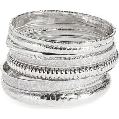 Nordstrom Rack Set Of 8 Bangle Bracelets In White