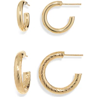 Nordstrom Rack Set Of Two Hoop Earrings In Gold