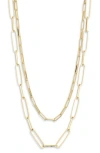 Nordstrom Rack Set Of Two Mixed Chain Necklaces In Gold