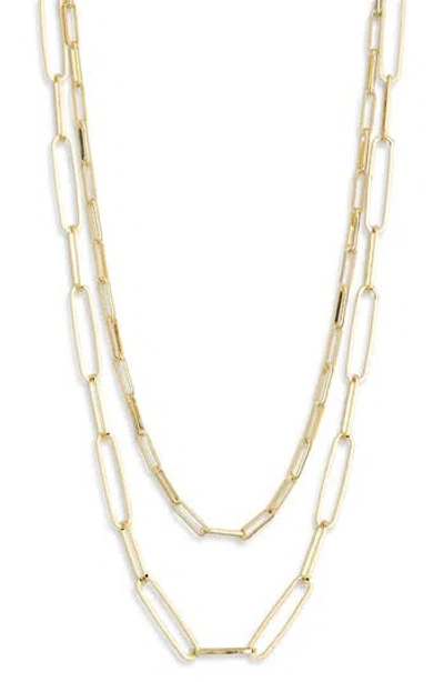 Nordstrom Rack Set Of Two Mixed Chain Necklaces In Gold