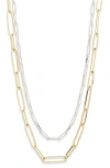 Nordstrom Rack Set Of Two Mixed Chain Necklaces In Multi