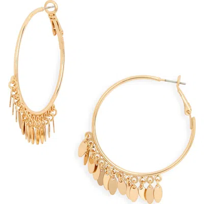 Nordstrom Rack Shaky Metal Hoop Drop Earrings In Gold