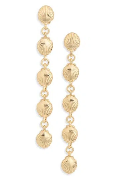Nordstrom Rack Shell Linear Drop Earrings In Gold