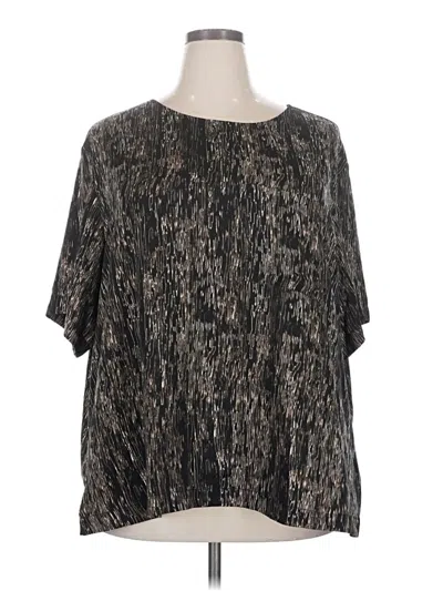 Pre-owned Nordstrom Rack Short Sleeve Blouse In Gray