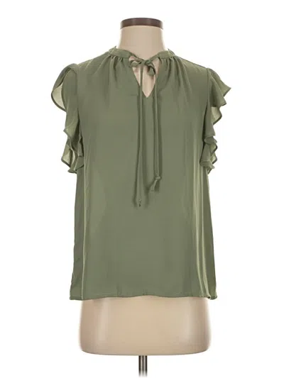 Pre-owned Nordstrom Rack Short Sleeve Blouse In Green