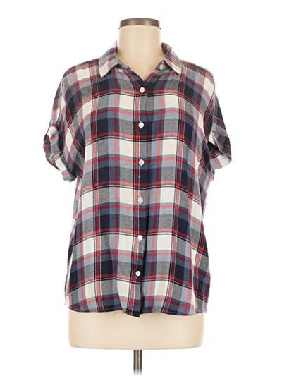 Pre-owned Nordstrom Rack Short Sleeve Button Down Shirt In Burgundy