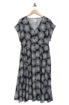 Nordstrom Rack Short Sleeve Button Front Dress In Gray