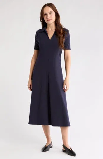 Nordstrom Rack Short Sleeve Knit Polo Dress In Blue