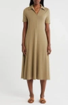 Nordstrom Rack Short Sleeve Knit Polo Dress In Green