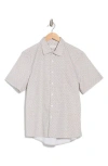 Nordstrom Rack Short Sleeve Poplin Button-up Shirt In White Festive Foulard