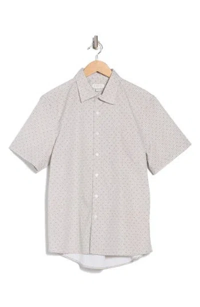 Nordstrom Rack Short Sleeve Poplin Button-up Shirt In White Festive Foulard