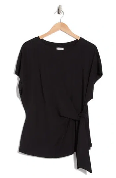 Nordstrom Rack Short Sleeve Tie Detail Top In Black