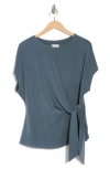 Nordstrom Rack Short Sleeve Tie Detail Top In Blue