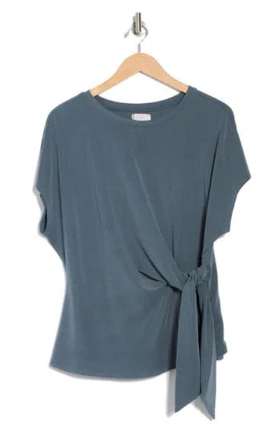 Nordstrom Rack Short Sleeve Tie Detail Top In Blue