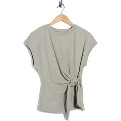 Nordstrom Rack Short Sleeve Tie Detail Top In Gray