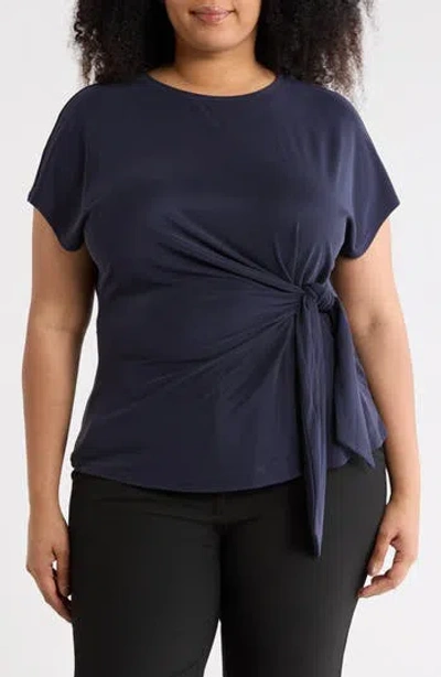 Nordstrom Rack Short Sleeve Tie Detail Top In Blue