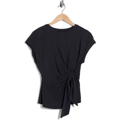 Nordstrom Rack Short Sleeve Tie Detail Top In Black