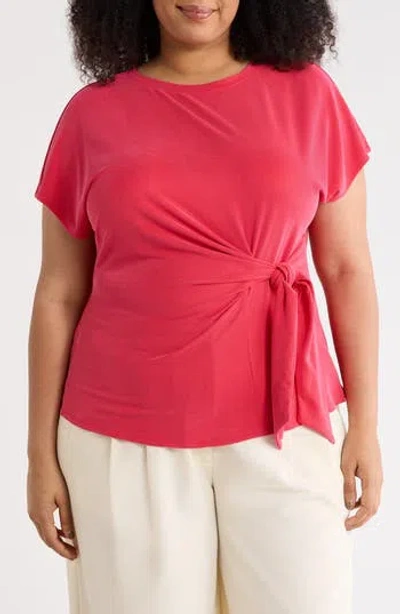 Nordstrom Rack Short Sleeve Tie Detail Top In Pink