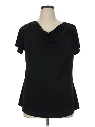 Pre-owned Nordstrom Rack Short Sleeve Top Black Cowl Neck Tops