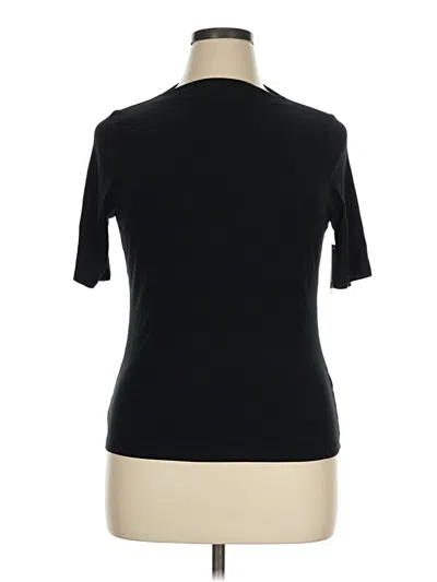 Pre-owned Nordstrom Rack Short Sleeve Top Black Mock Neckline Tops