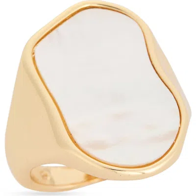 Nordstrom Rack Signet Ring In White- Gold