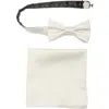 Nordstrom Rack Silk Bow Tie & Pocket Square Set In White