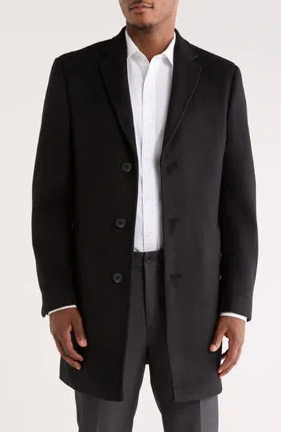 Nordstrom Rack Silk Top Coat In Black