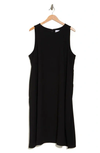 Nordstrom Rack Sleeveless Crepe Midi Dress In Black