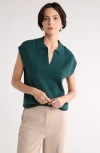 Nordstrom Rack Sleeveless Popover Polo Sweater In Green