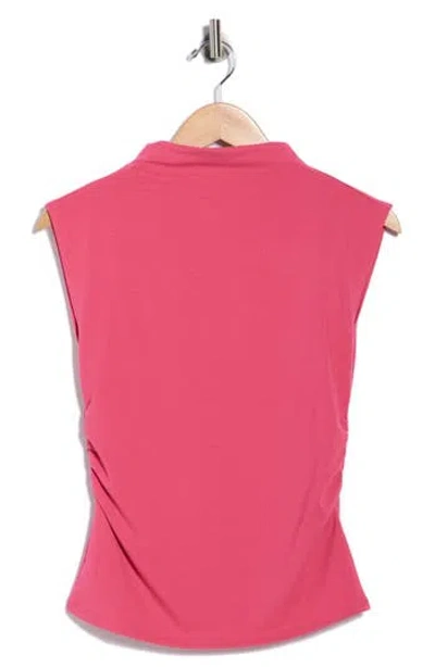 Nordstrom Rack Sleeveless Ruched Mock Neck Top In Pink