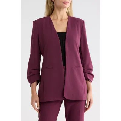 Nordstrom Rack Slim Cinched Sleeve Blazer In Burgundy Fig