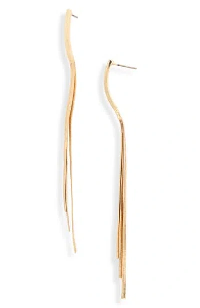 Nordstrom Rack Snake Chain Tassel Drop Earrings In Gold