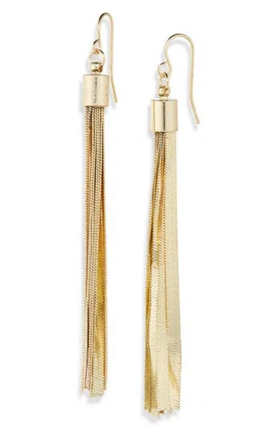 Nordstrom Rack Snake Chain Tassel Earrings In Gold