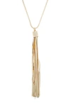 Nordstrom Rack Snake Chain Tassel Pendant Necklace In Gold