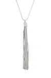 Nordstrom Rack Snake Chain Tassel Pendant Necklace In Silver