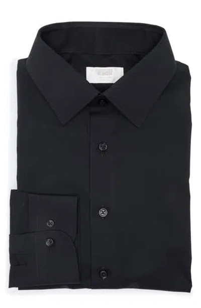 Nordstrom Rack Solid Cotton Blend Dress Shirt In Black