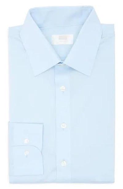 Nordstrom Rack Solid Cotton Blend Dress Shirt In Blue Skyway