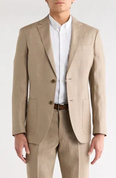 Nordstrom Rack Solid Notch Lapel Linen Sport Coat In Neutral