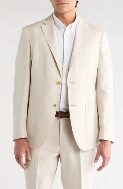 Nordstrom Rack Solid Notch Lapel Linen Sport Coat In Neutral