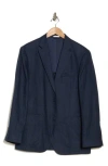 Nordstrom Rack Solid Notch Lapel Linen Sport Coat In Navy Blazer