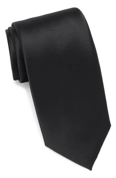 Nordstrom Rack Solid Satin Tie In Black