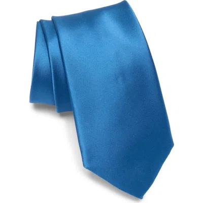 Nordstrom Rack Solid Satin Tie In Blue