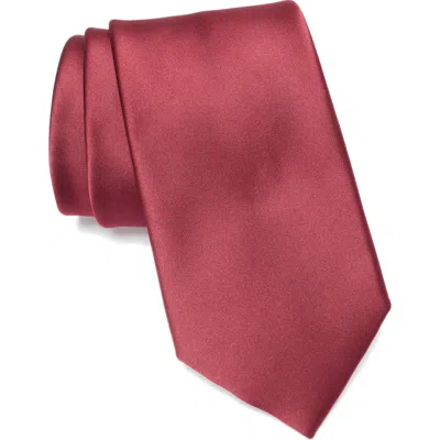 Nordstrom Rack Solid Satin Tie In Burgundy