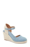 Nordstrom Rack Sonia Wedge Sandal In Blue Denim