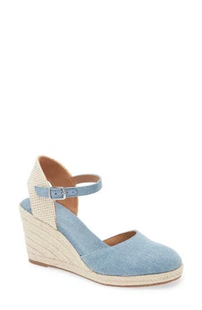 Nordstrom Rack Sonia Wedge Sandal In Blue Denim