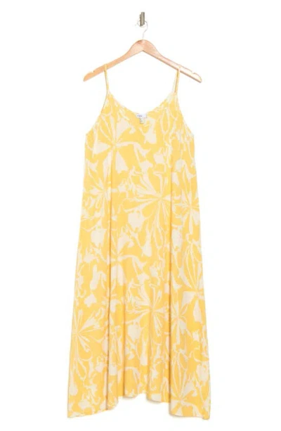 Nordstrom Rack Spaghetti Strap Cover-up Dress In Beige Beach Golden Bloom