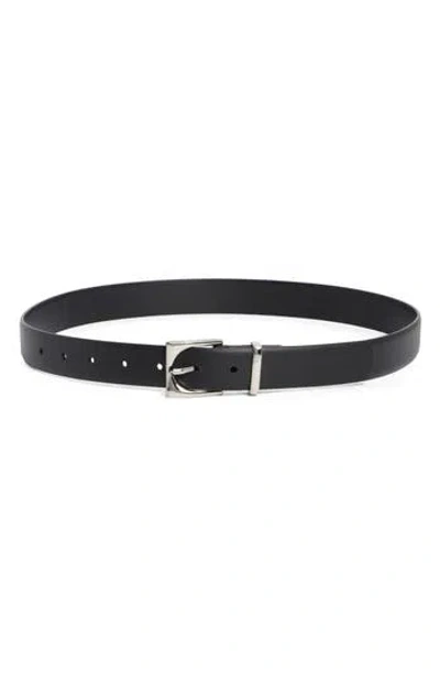 Nordstrom Rack Square Buckle Leather Belt In Blue