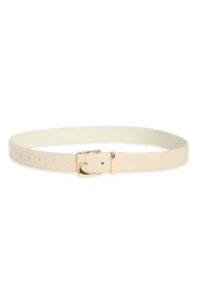 Nordstrom Rack Square Buckle Leather Belt In Neutral
